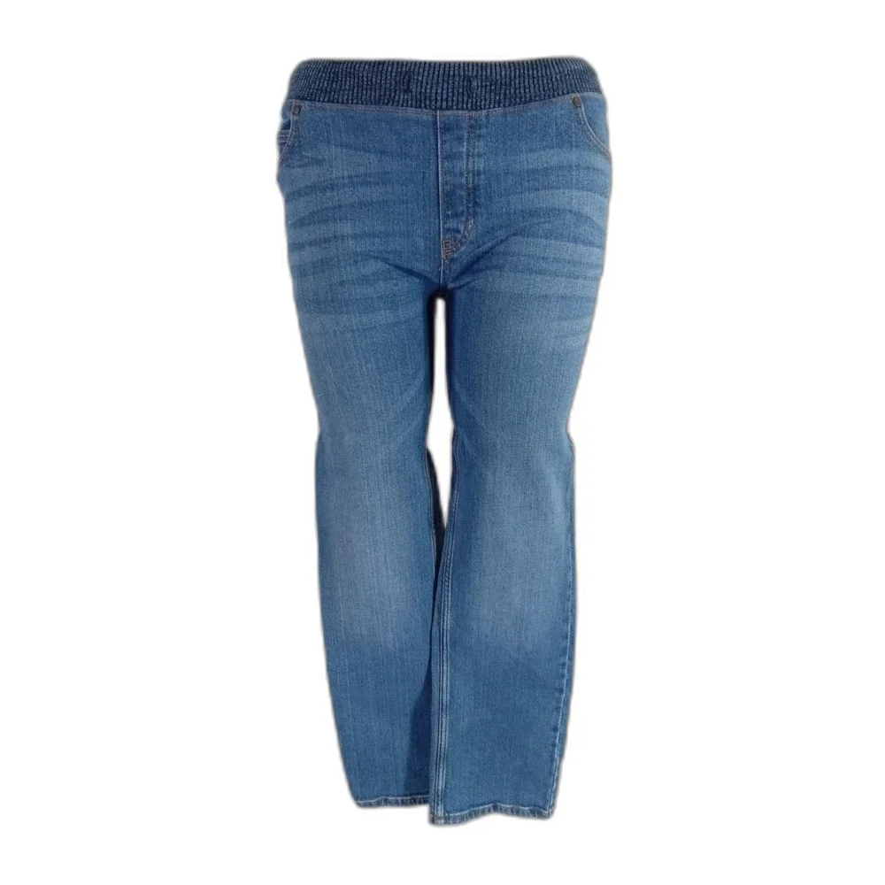 Lands End Jeans Girls XL 14H 16H Blue Denim Pants‎ Youth Kids Elastic Waist